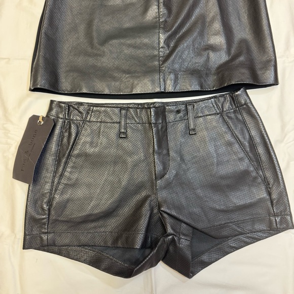 New Rag & Bone Black Lamb Skin Leather Shirt and Shorts Set size M and 27 Shorts - Picture 4 of 13